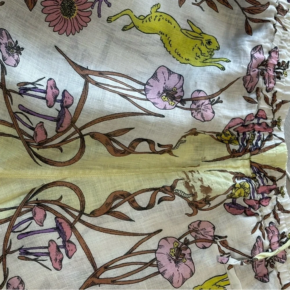 Tory Burch Printed Linen Camp Shorts Floral Print